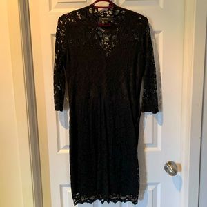 NWOT, black lace dress, size S